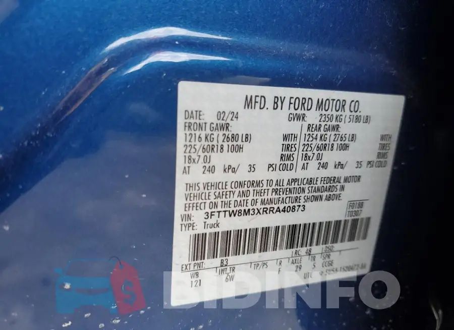 3FTTW8M3XRRA40873 Photo# 12