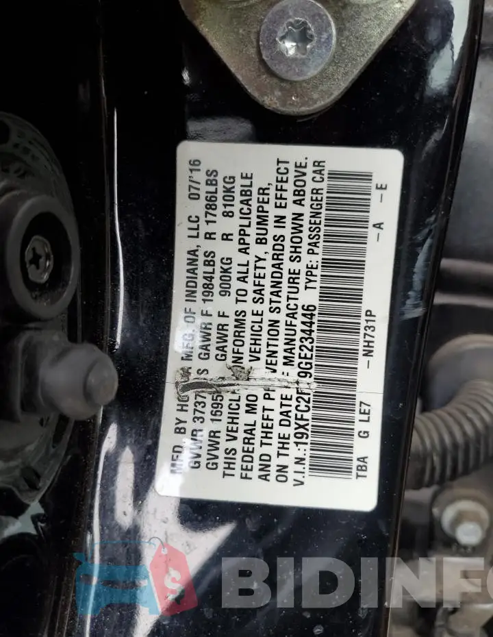 19XFC2F79GE234446 Photo# 12