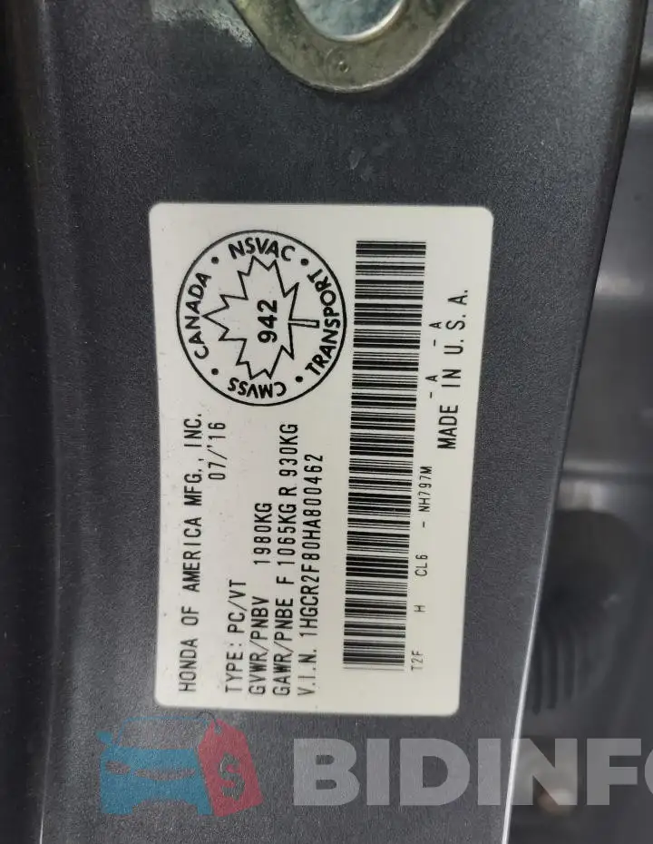 1HGCR2F80HA800462 Photo# 12