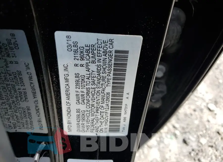 1HGCV1F12JA129536 Photo# 12