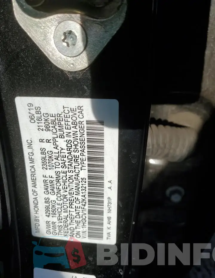 1HGCV1F42KA132125 Photo# 12