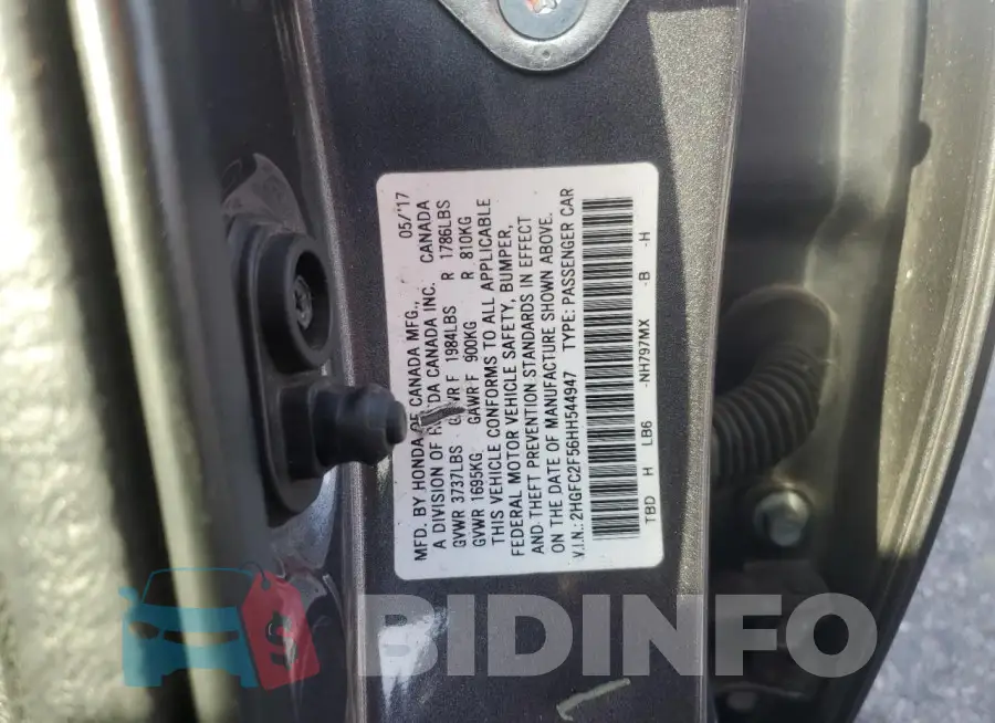 2HGFC2F56HH544947 Photo# 13