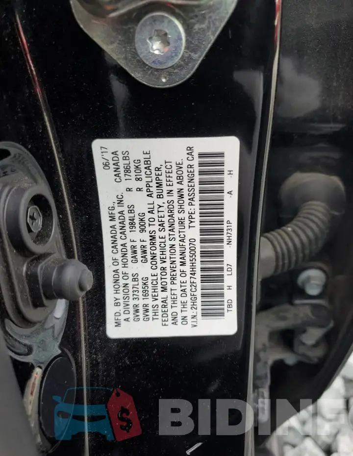 2HGFC2F74HH550070 Photo# 12