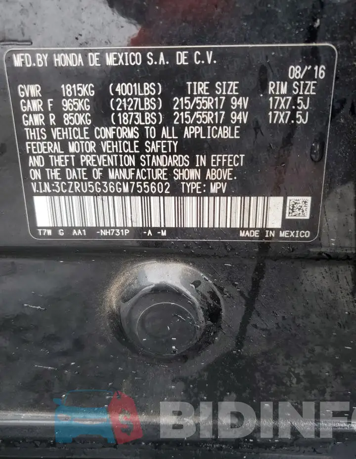 3CZRU5G36GM755602 Photo# 13