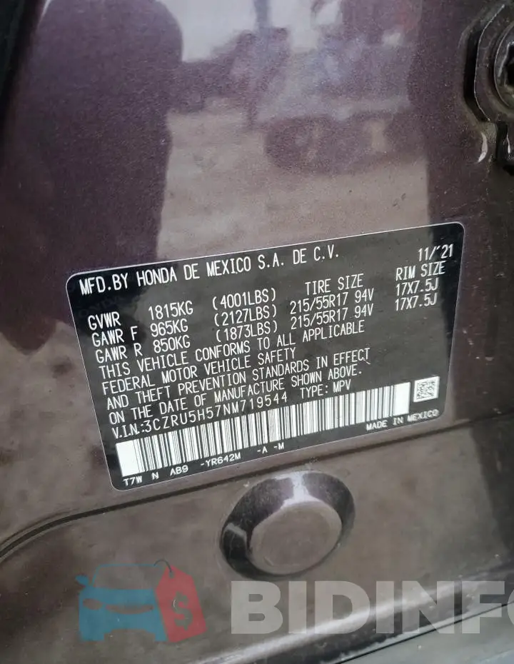 3CZRU5H57NM719544 Photo# 13