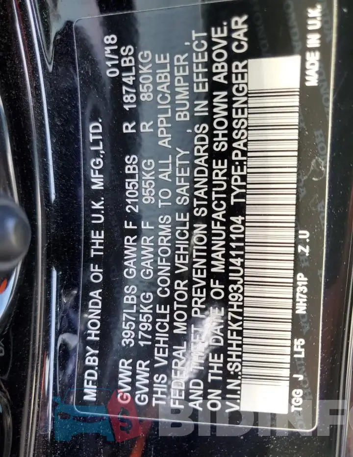 SHHFK7H93JU411104 Photo# 12