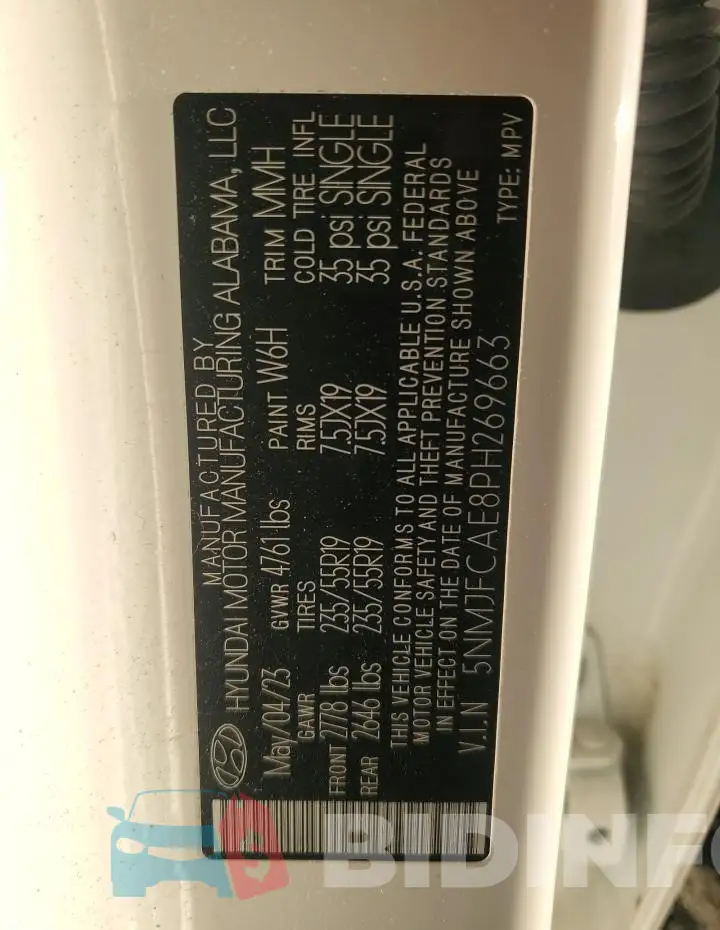 5NMJFCAE8PH269663 Photo# 14