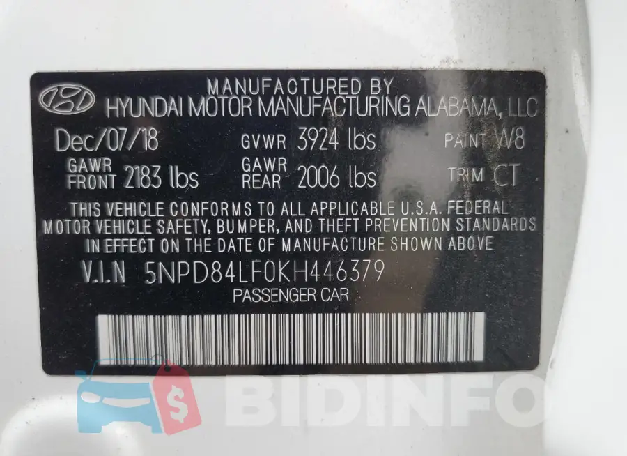 5NPD84LF0KH446379 Photo# 12