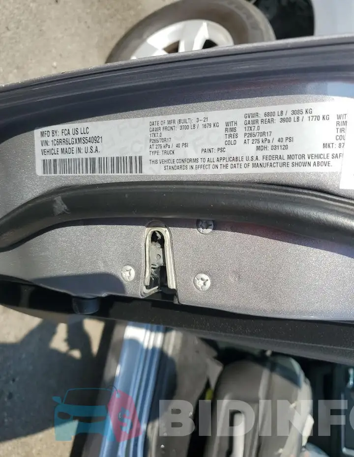 1C6RR6LGXMS540921 Photo# 12