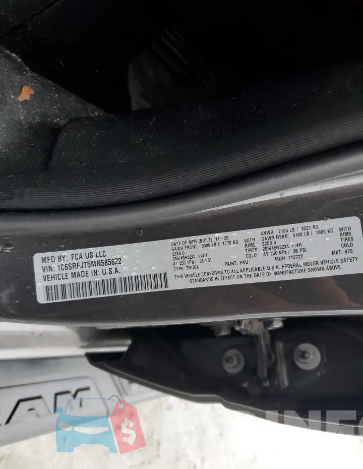1C6SRFJT5MN585622 Photo# 13