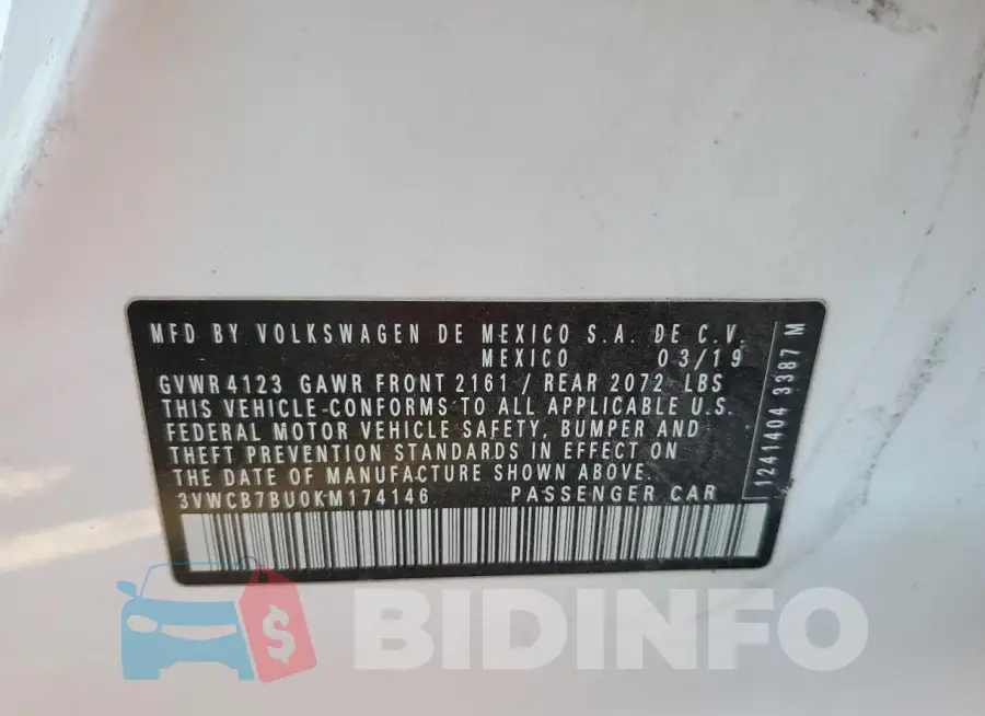3VWCB7BU0KM174146 Photo# 12