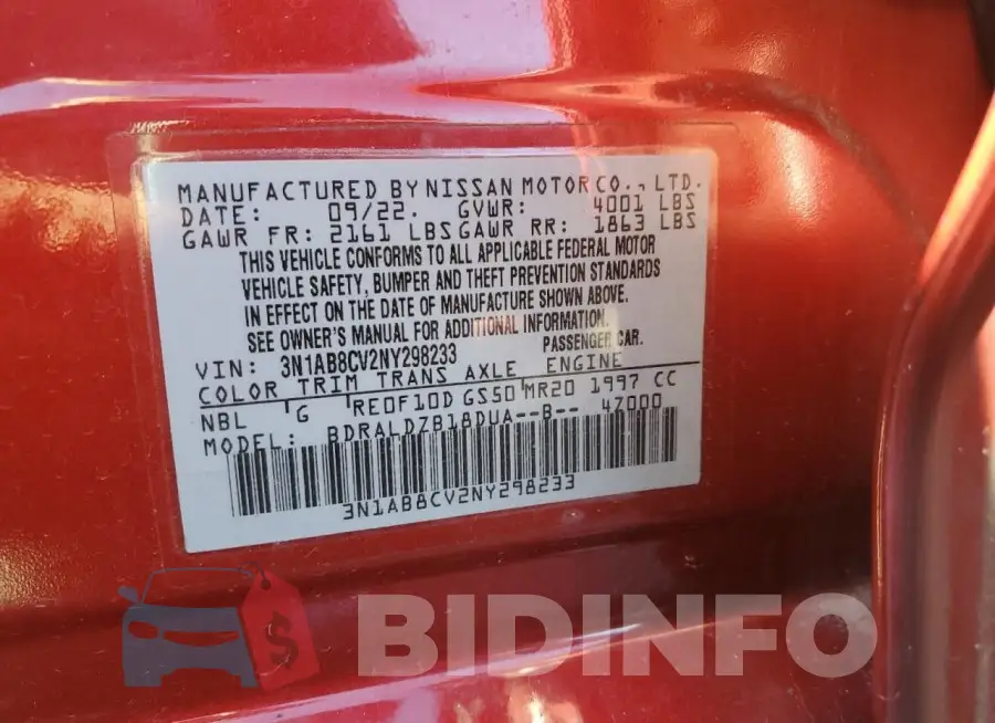 3N1AB8CV2NY298233 Photo# 12