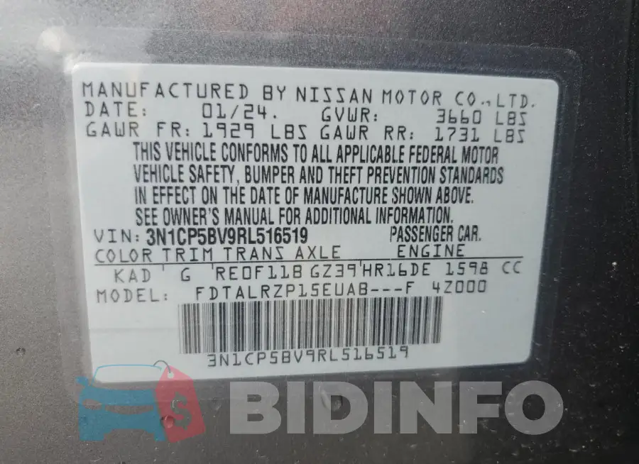 3N1CP5BV9RL516519 Photo# 13