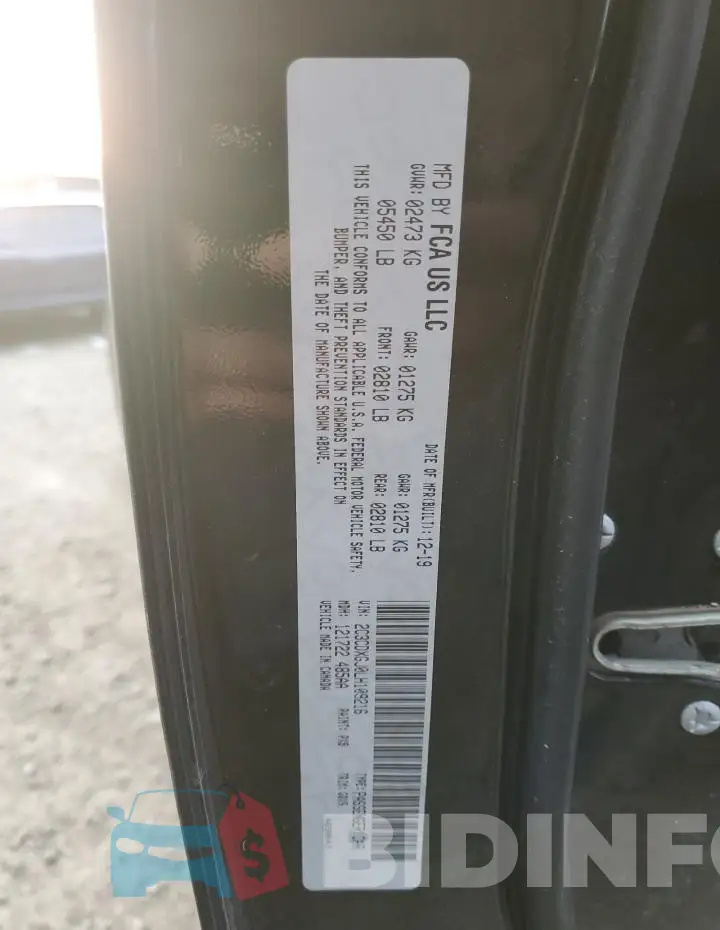 2C3CDXGJ0LH109216 Photo# 12