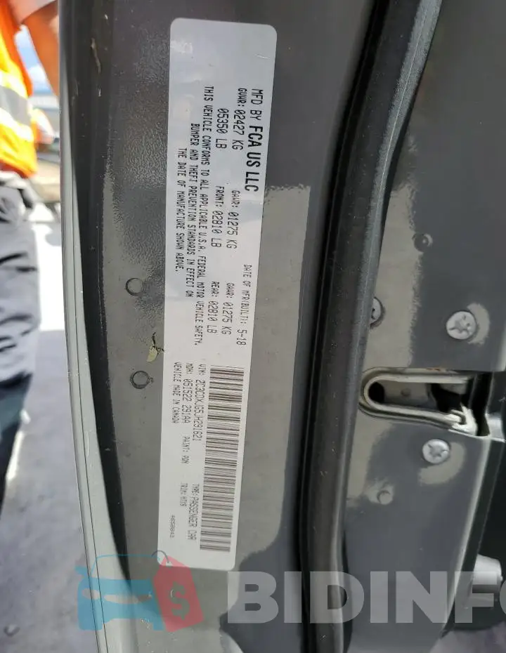 2C3CDXJG5JH291621 Photo# 13