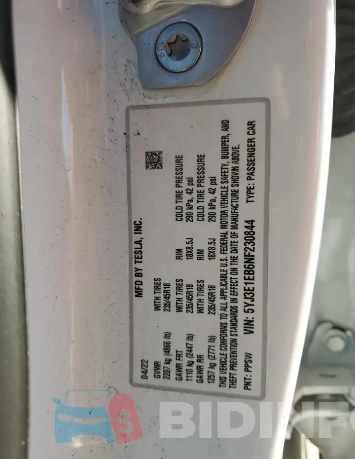 5YJ3E1EB6NF230844 Photo# 12