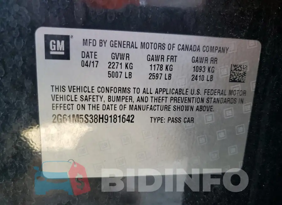 2G61M5S38H9181642 Photo# 12