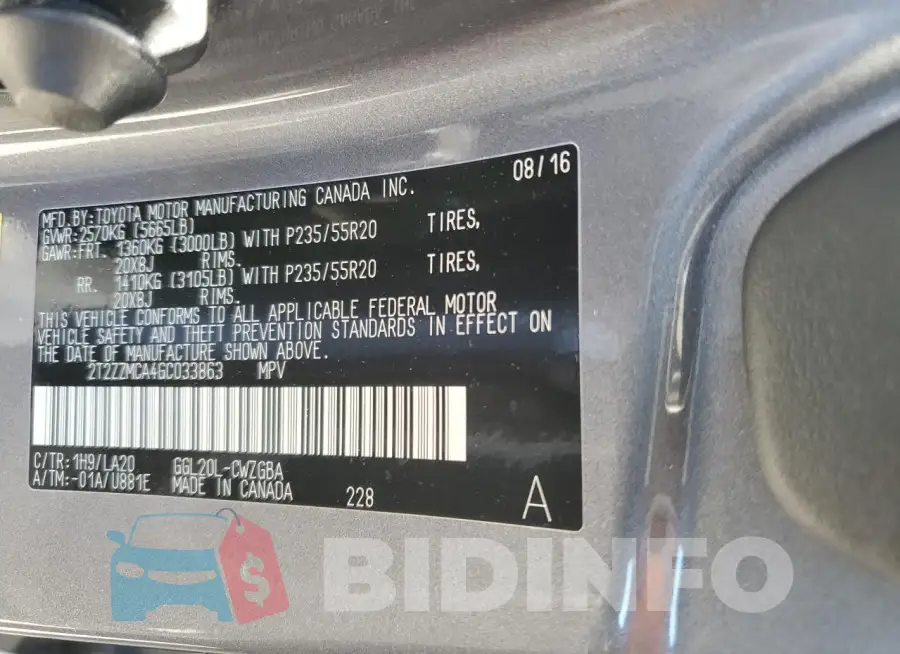 2T2ZZMCA4GC033863 Photo# 13
