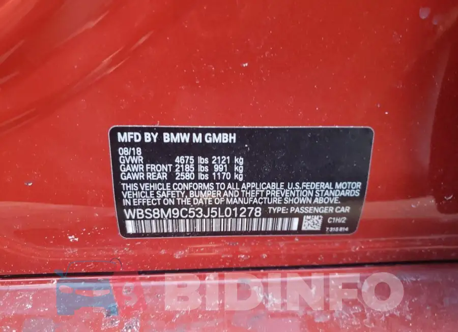 WBS8M9C53J5L01278 Photo# 12