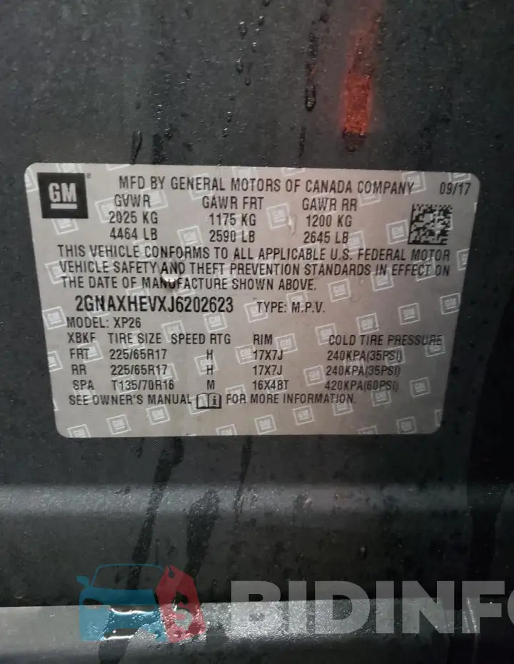2GNAXHEVXJ6202623 Photo# 12