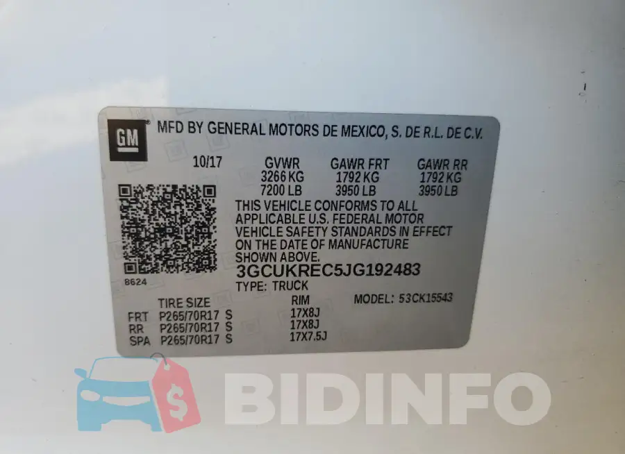 3GCUKREC5JG192483 Photo# 12