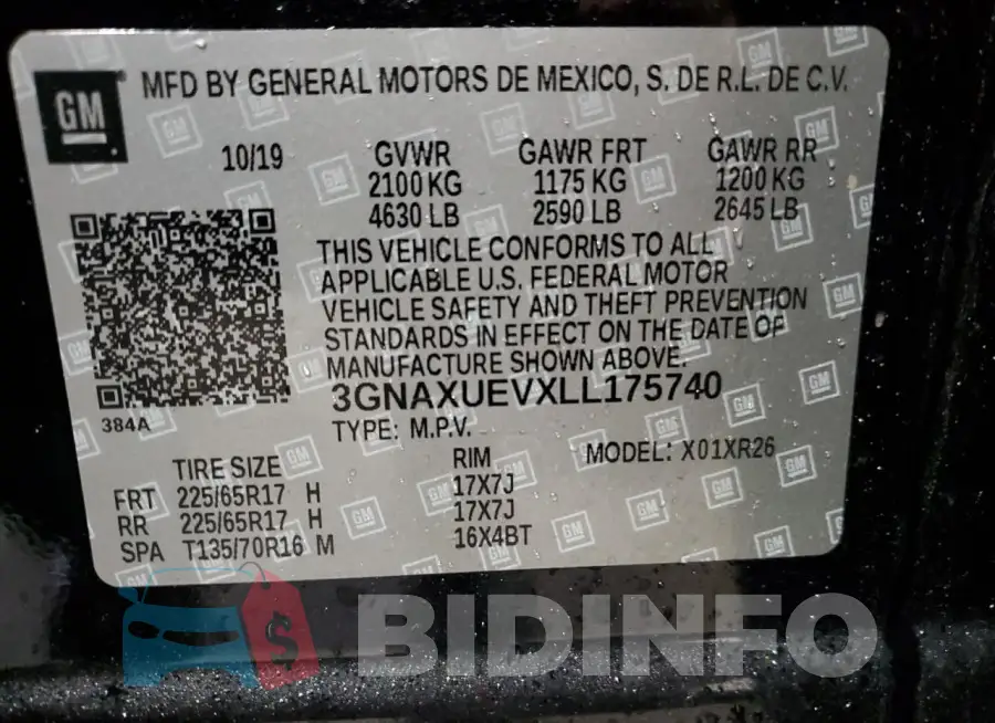 3GNAXUEVXLL175740 Photo# 14
