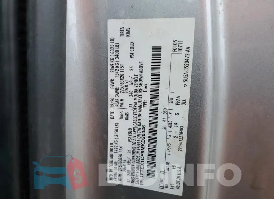 1FTEX1CP9MKD20346 Photo# 12