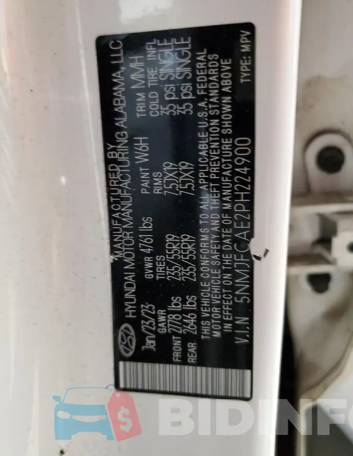 5NMJFCAE2PH224900 Photo# 13