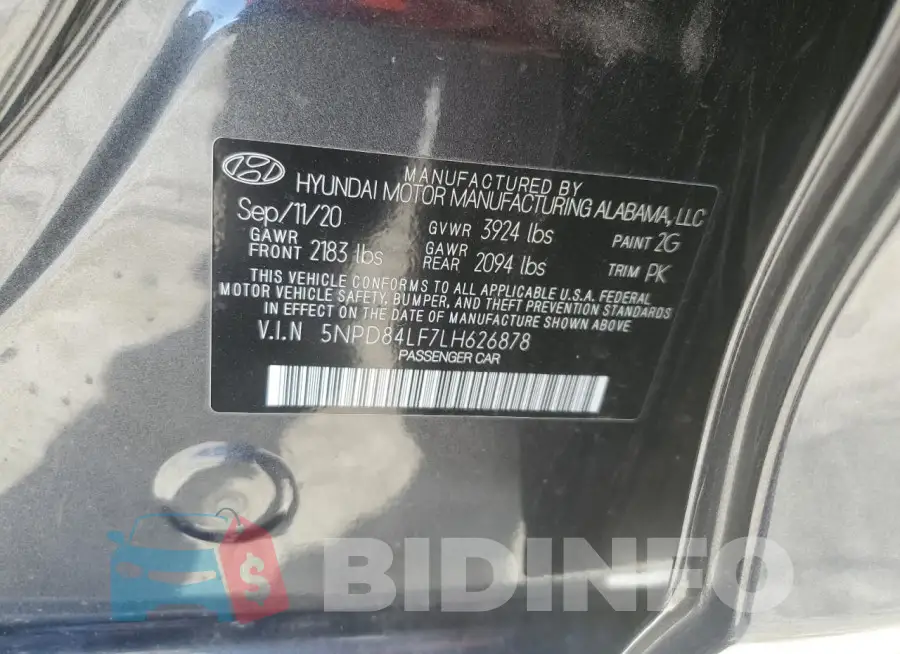 5NPD84LF7LH626878 Photo# 12