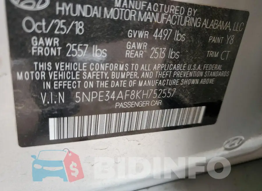5NPE34AF8KH752557 Photo# 13