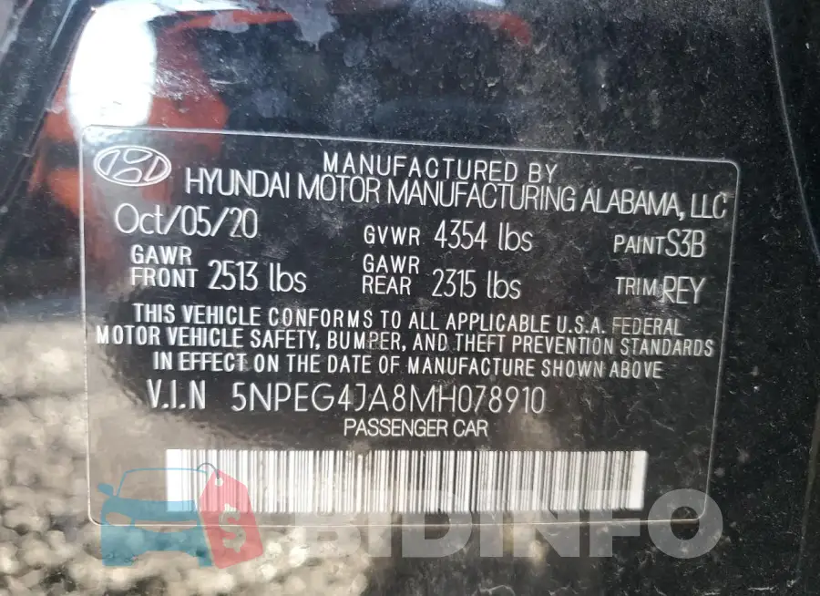 5NPEG4JA8MH078910 Photo# 12