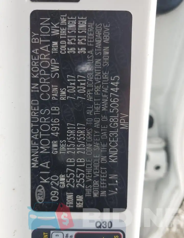 KNDCE3LG8L5067445 Photo# 13