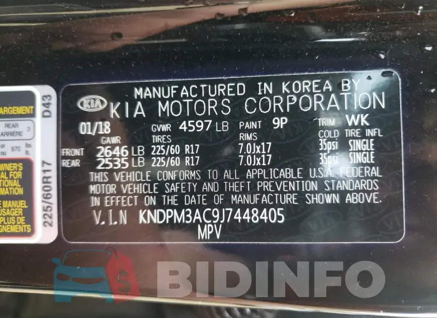 KNDPM3AC9J7448405 Photo# 13