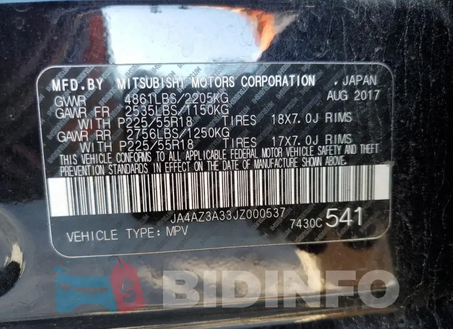 JA4AZ3A33JZ000537 Photo# 13