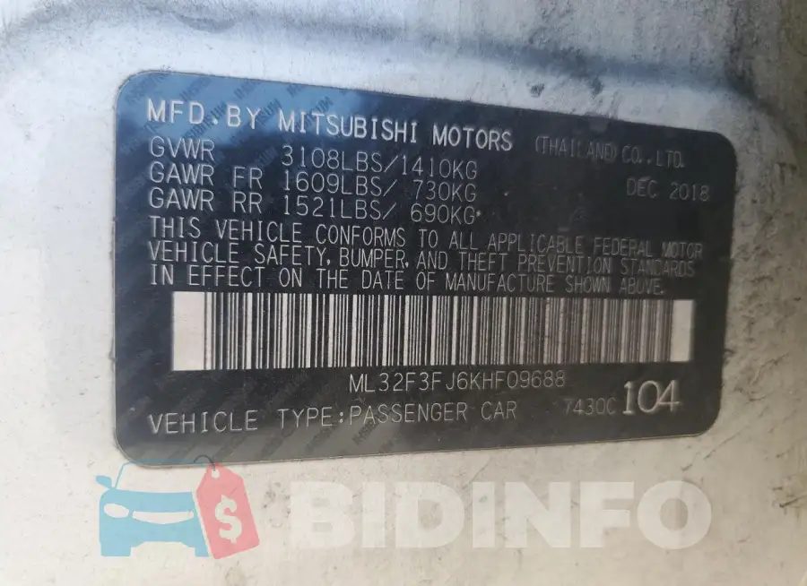 ML32F3FJ6KHF09688 Photo# 13