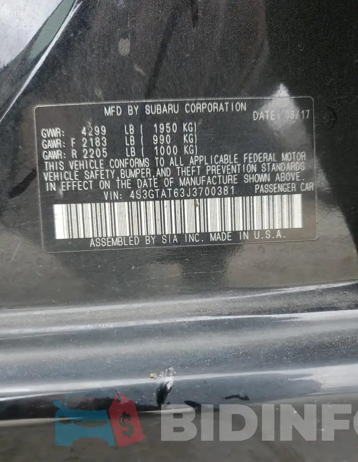 4S3GTAT63J3700381 Photo# 12