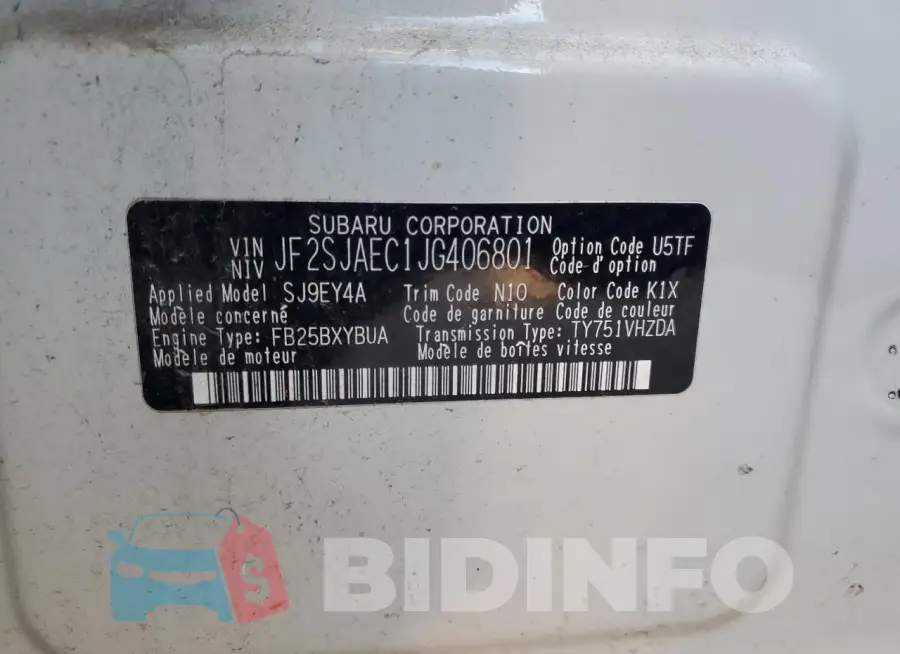 JF2SJAEC1JG406801 Photo# 13