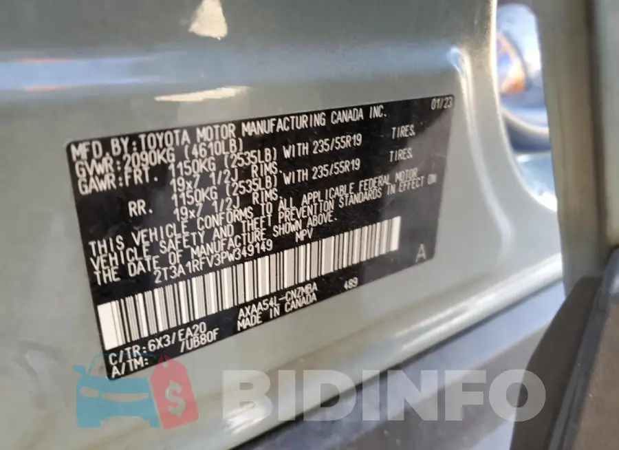 2T3A1RFV3PW349149 Photo# 14
