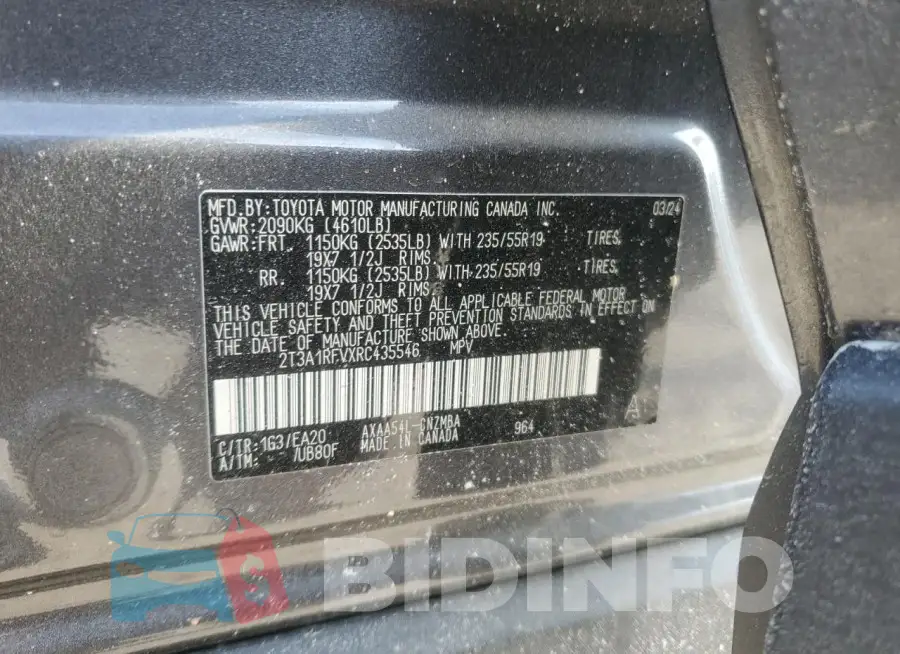 2T3A1RFVXRC435546 Photo# 13