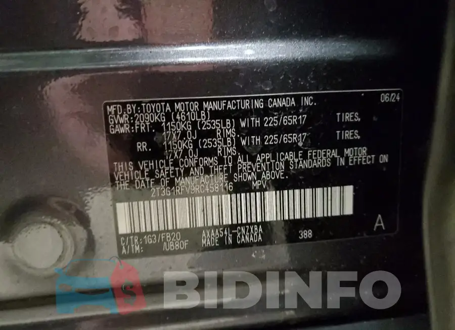 2T3G1RFV9RC458116 Photo# 14
