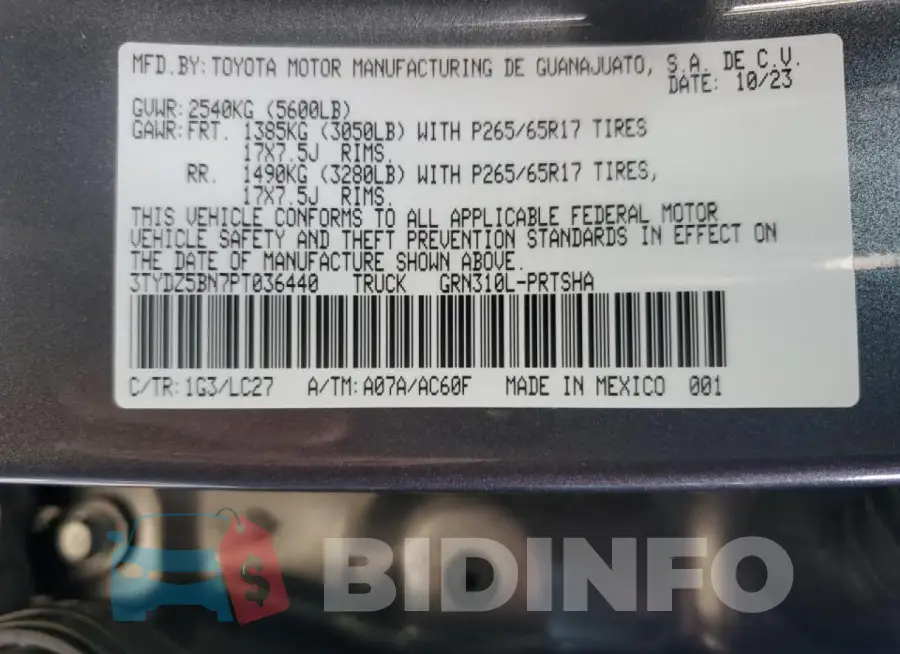 3TYDZ5BN7PT036440 Photo# 12