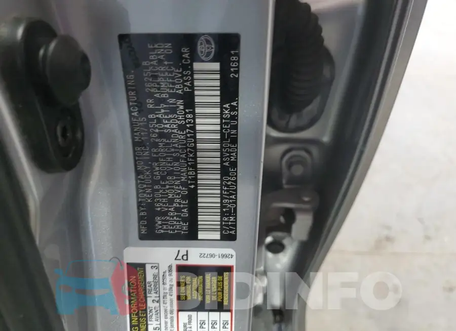 4T1BF1FK7GU171381 Photo# 12