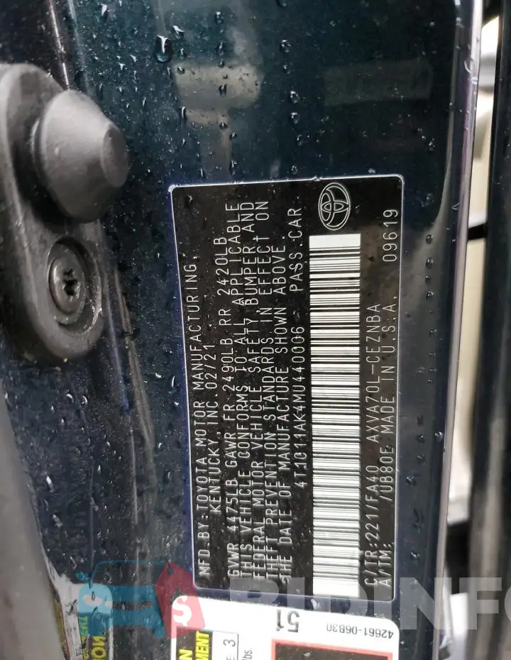 4T1C11AK4MU440006 Photo# 12