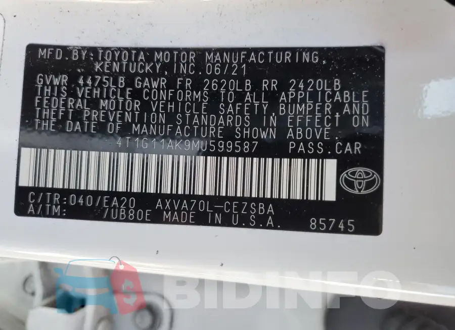 4T1G11AK9MU599587 Photo# 12