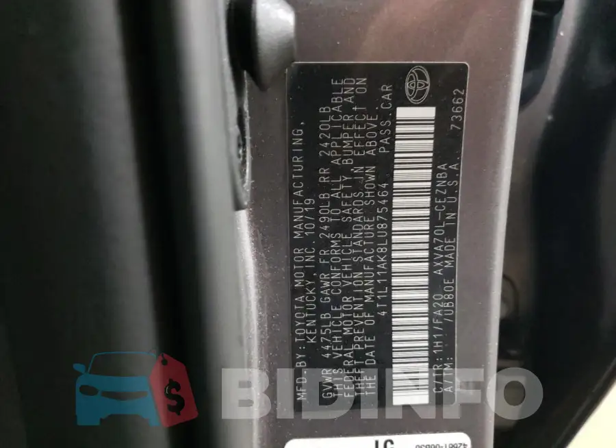 4T1L11AK8LU875464 Photo# 13