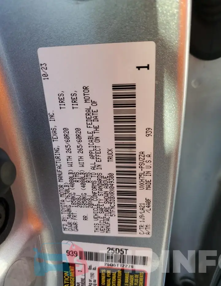5TFNC5DBXRX049300 Photo# 13