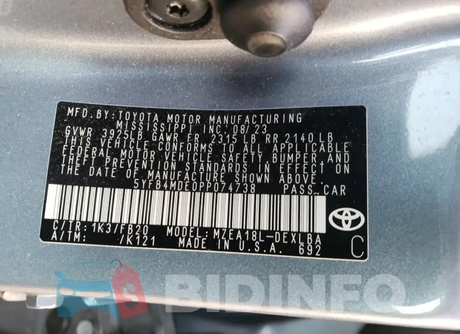 5YFB4MDE0PP074738 Photo# 12