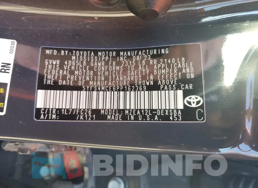 5YFS4MCE6PP162369 Photo# 13