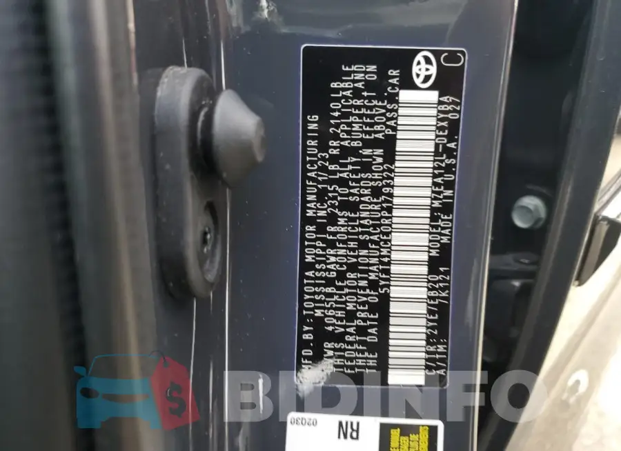 5YFT4MCE0RP179322 Photo# 13