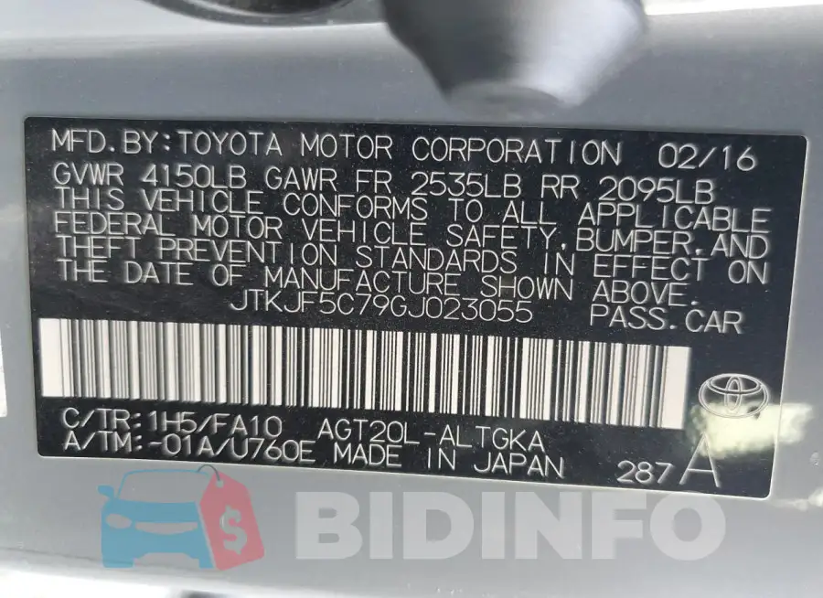 JTKJF5C79GJ023055 Photo# 12